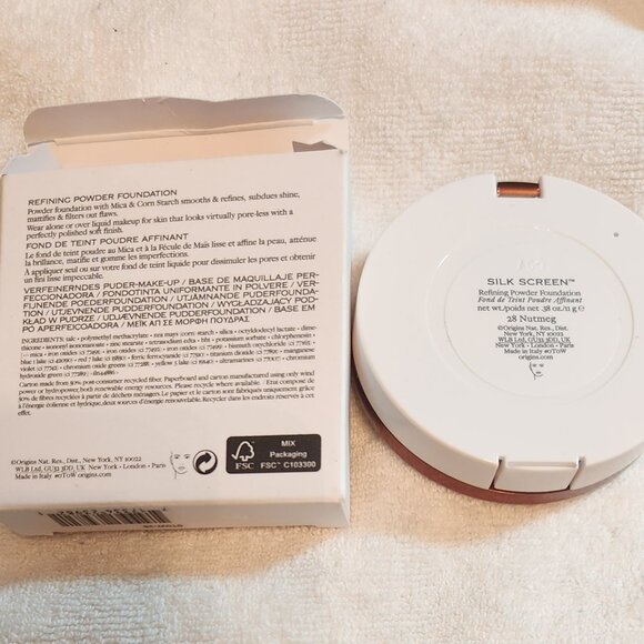 Origins Silk Screen Refining Powder Foundation in 28 Nutmeg (11g/0.38oz) NIB - Picture 3 of 3